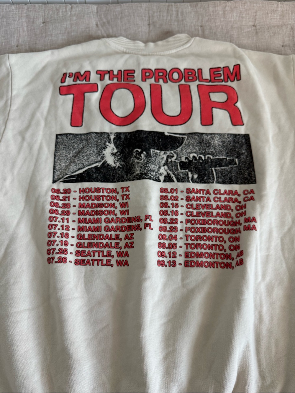 Morgan Wallen I'm The Problem Tour 2025 Sweatshirt Cream Size Large - Picture 6 of 9